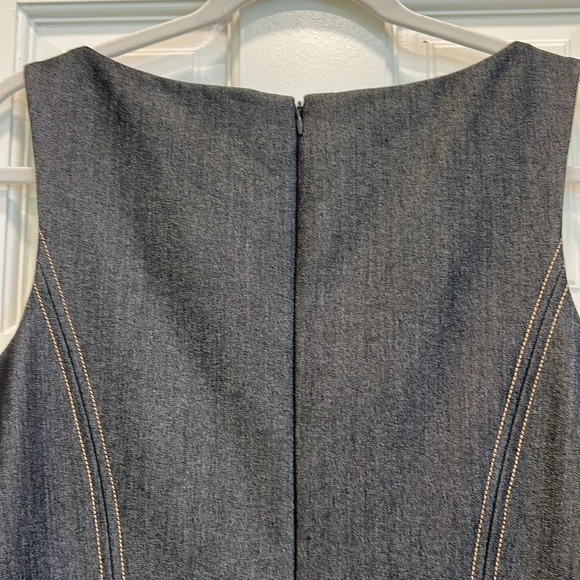 Cache Contour Collection Midi Sleeveless Dress Look of Gray Denim sz.12 - Picture 7 of 8